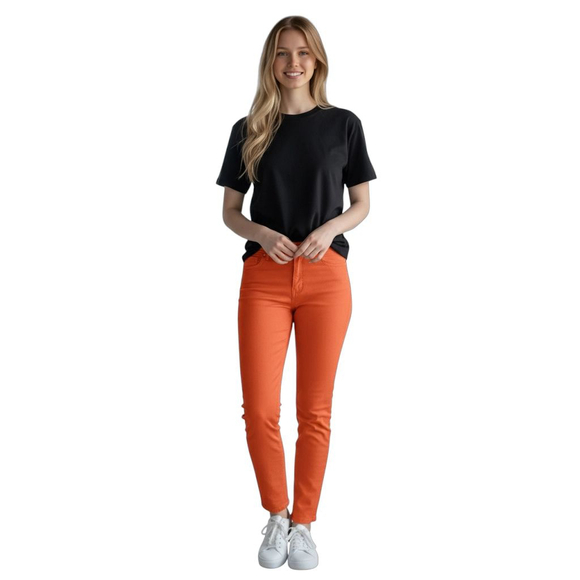 Vince Womens Orange Stretch Skinny Jeans Size 24 US 00 - Picture 1 of 7